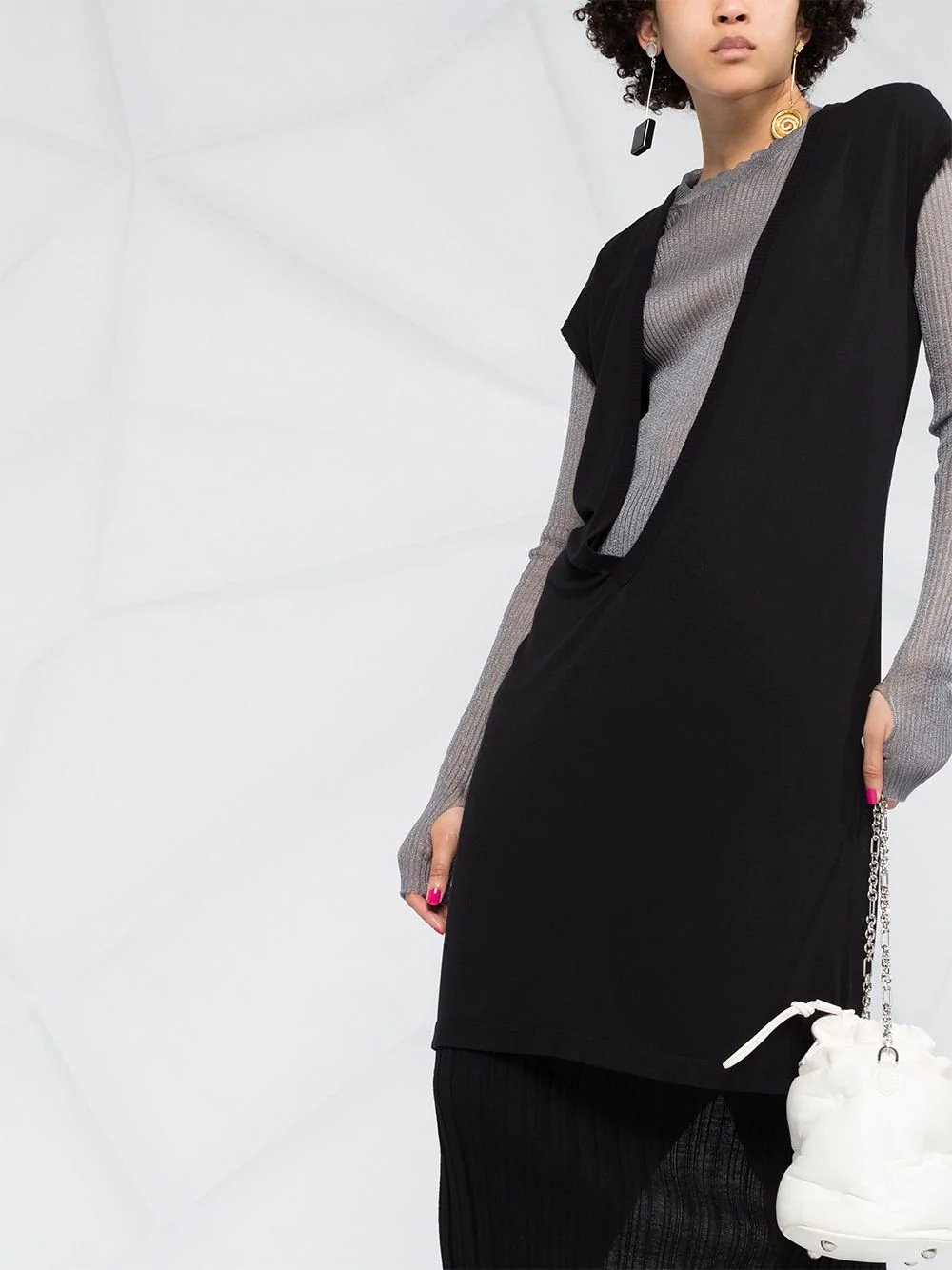 plunge neck longline tunic - 3