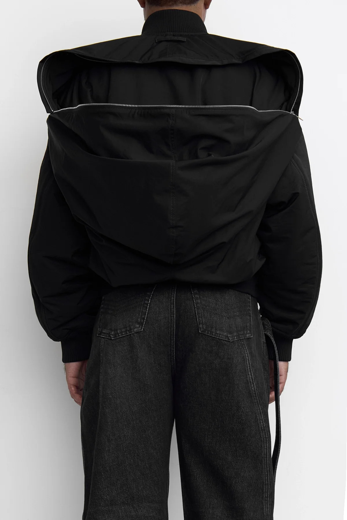 Jean Paul Gaultier 'The Hooded' Bomber Jacket Black - 6