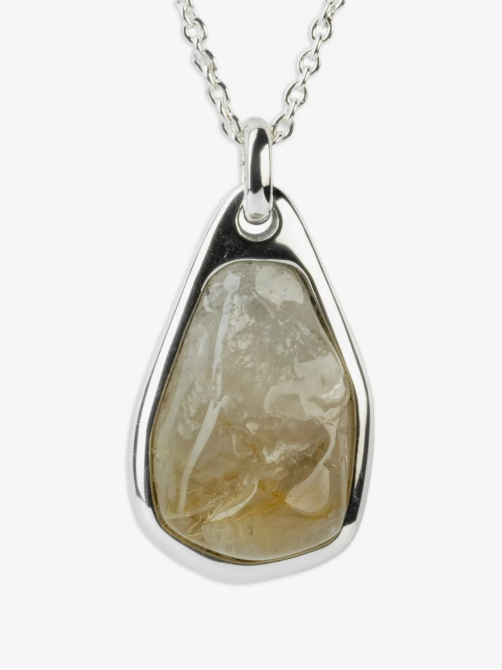 sterling silver Halos rutilated quartz necklace - 1