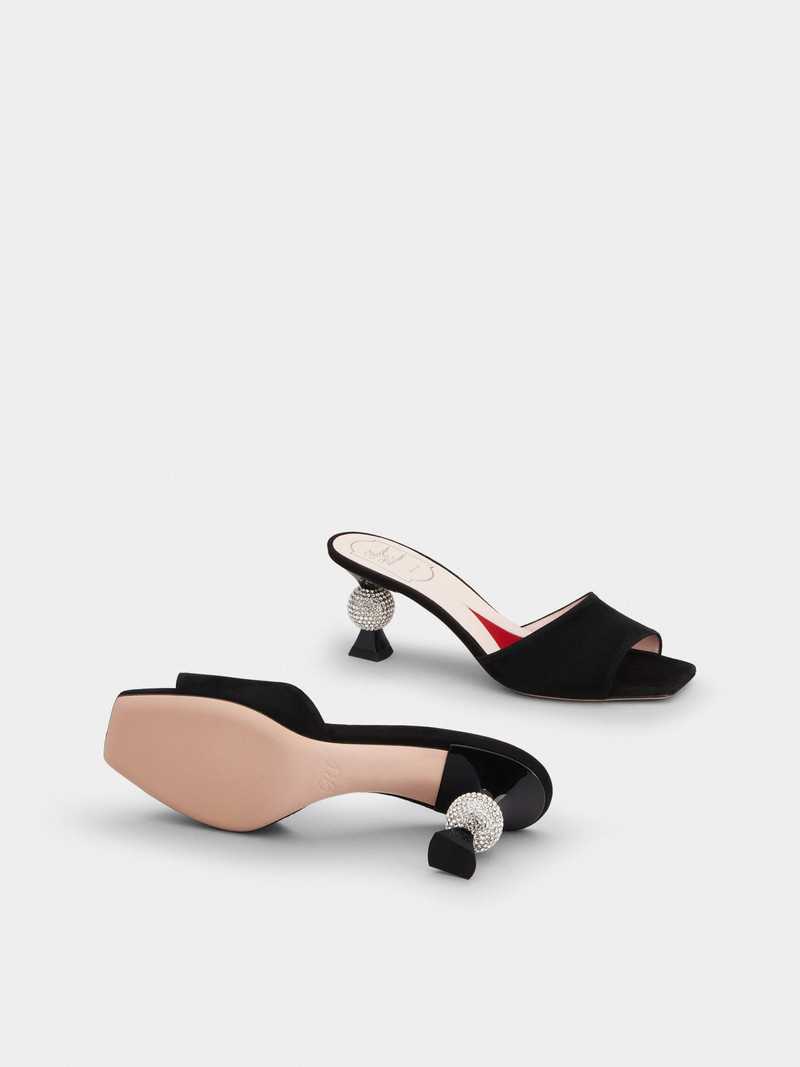 Vivier Marlène Strass Mules in Suede 6