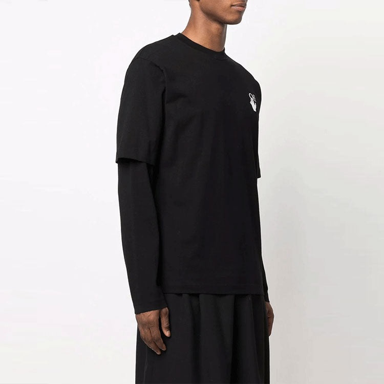 Men's Off-White Gradient Arrow Long Sleeves Loose Fit Black T-Shirt OMAB066F21JER0041084 - 3