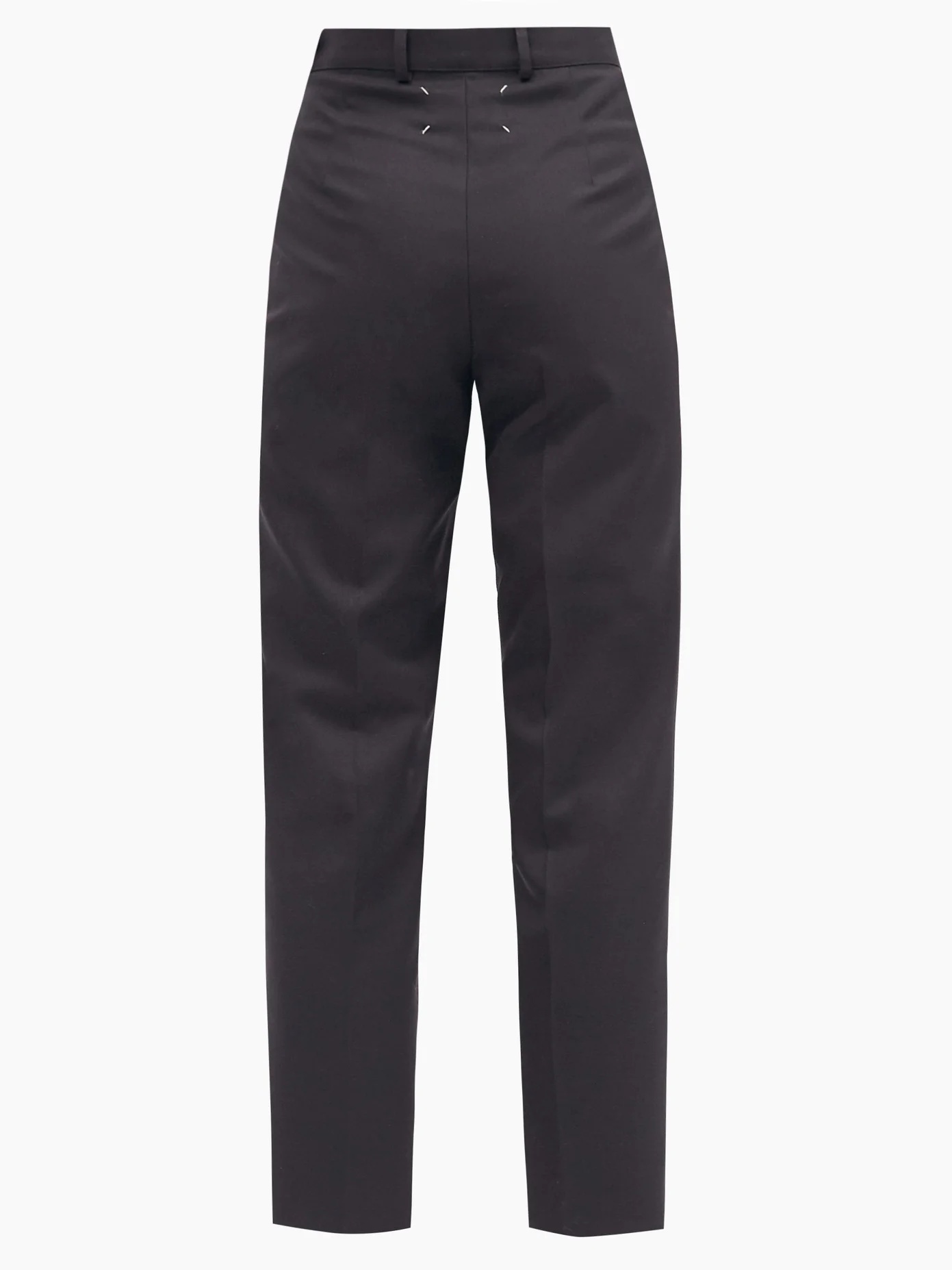 Bar-tack high-rise twill trousers - 4