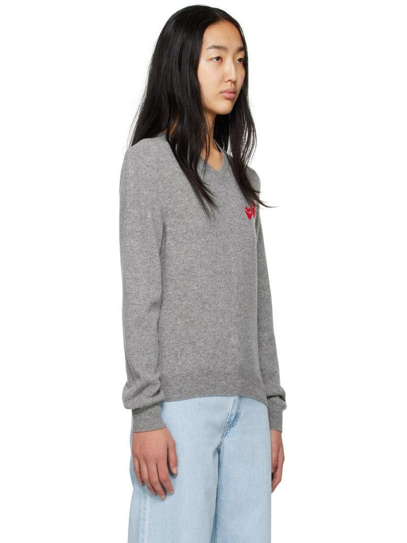 Gray Double Heart Sweater 2