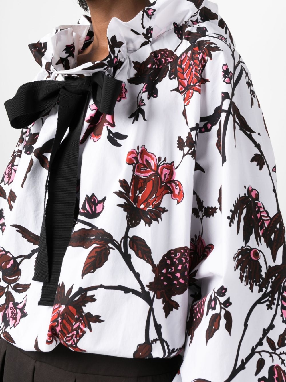 floral-print bow-detail blouse - 5