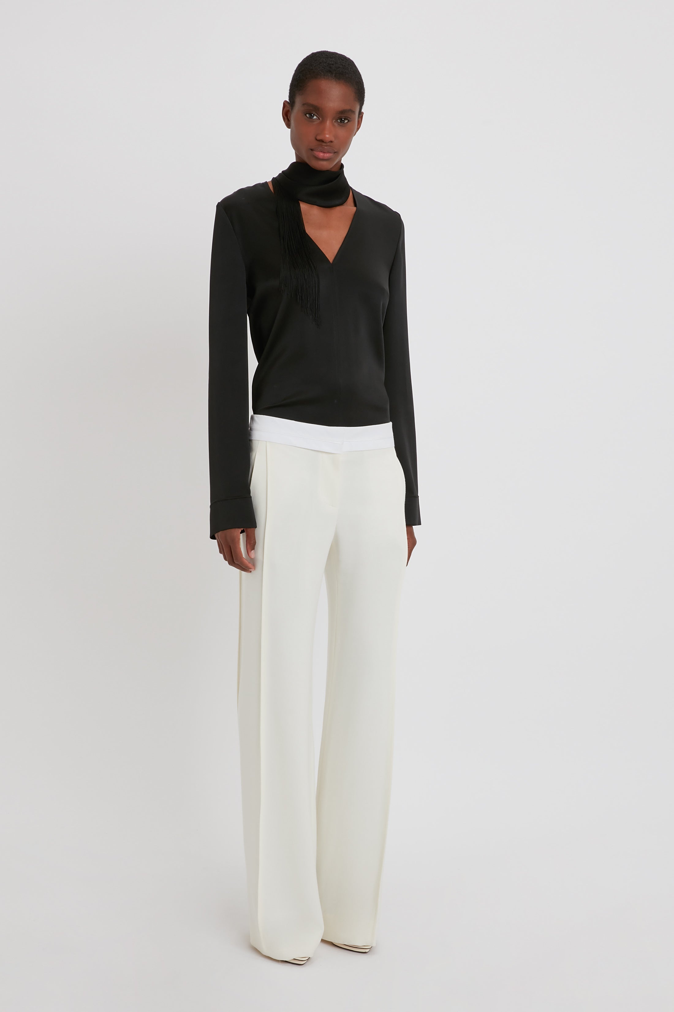 Side Panel Trouser In Off White - 3