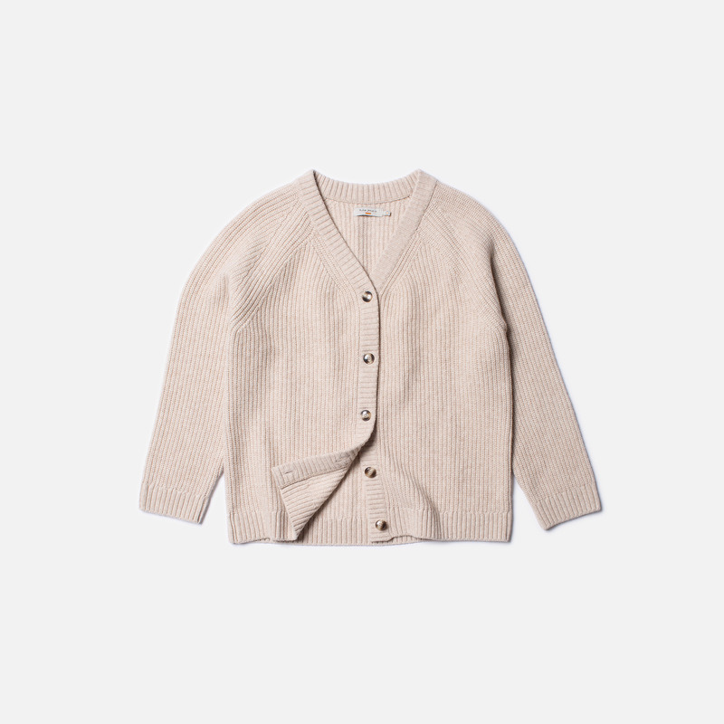 Kristina Rib Knit Cardigan Oat - 8