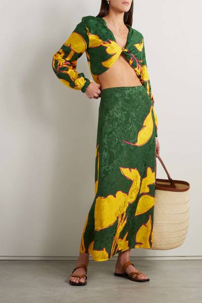 Johanna Ortiz Sierra Leona printed satin-jacquard midi skirt outlook