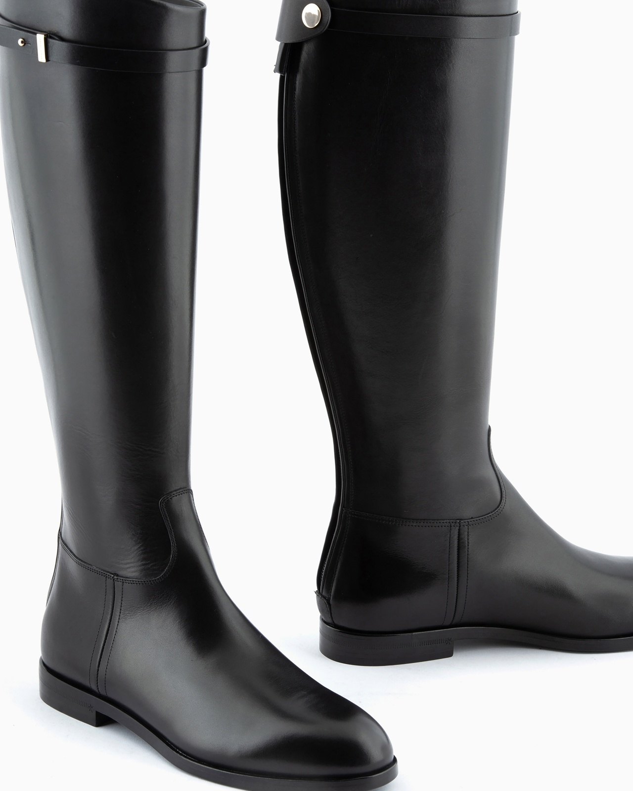 High-heeled, glossy leather boots - 3