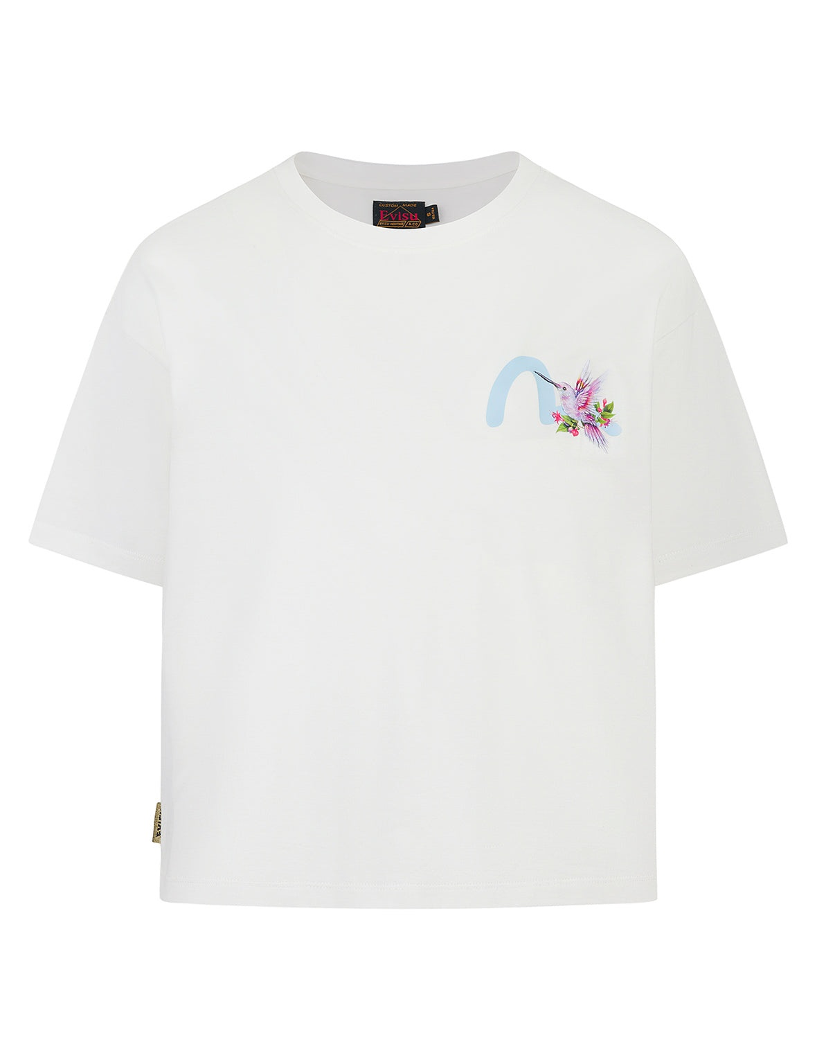Seagull and Hummingbird Print Cropped T-shirt - 9
