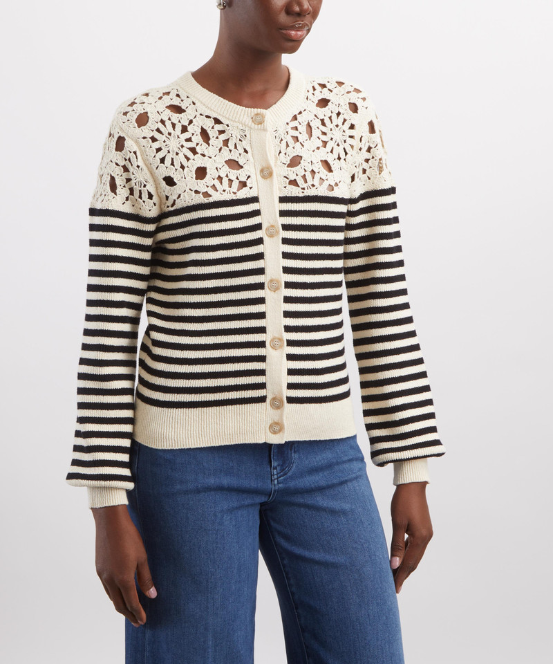 FRAME Coastal Striped Cardigan outlook