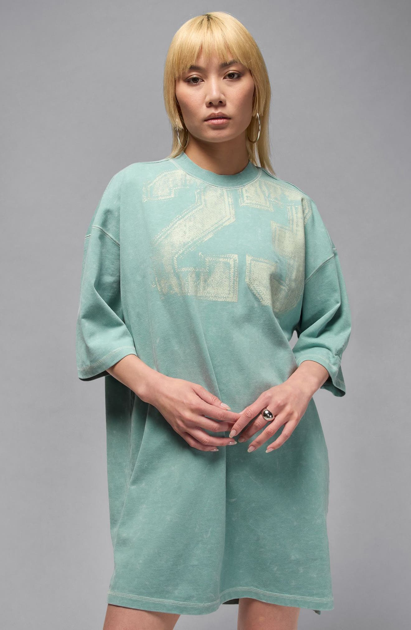 Jordan Flight Oversize Graphic T-Shirt Dress in Cannon/Sail at Nordstrom - 6