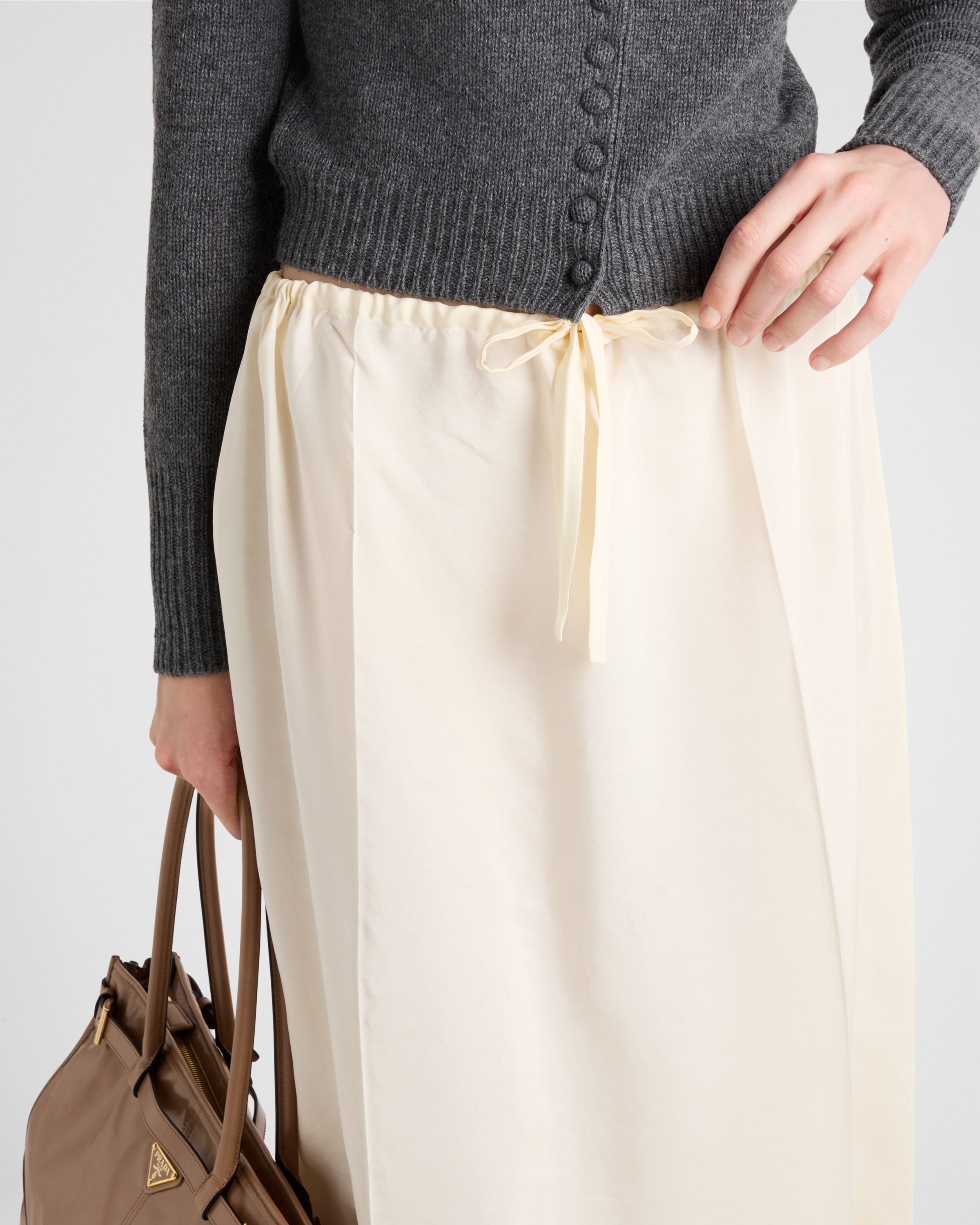 Embroidered silk habutai skirt - 4