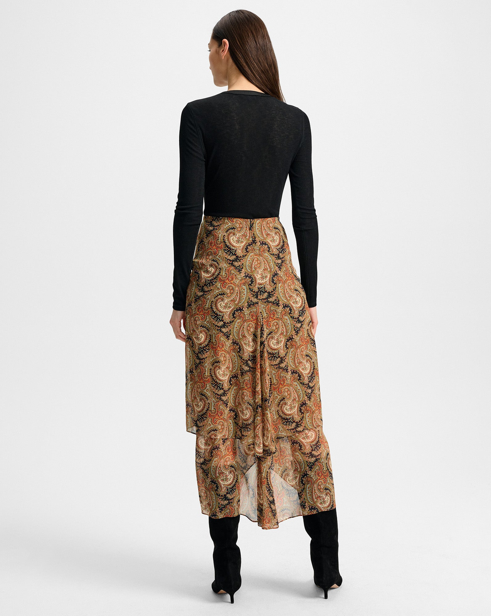 SIRA SILK MIDI SKIRT - 7