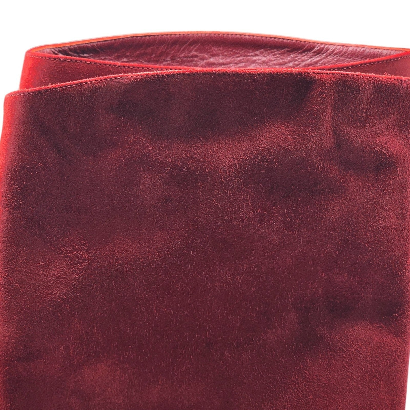 Christian Louboutin Vitish 100 Suede Knee-High Boots Red EU 37.5 US 7 - 6
