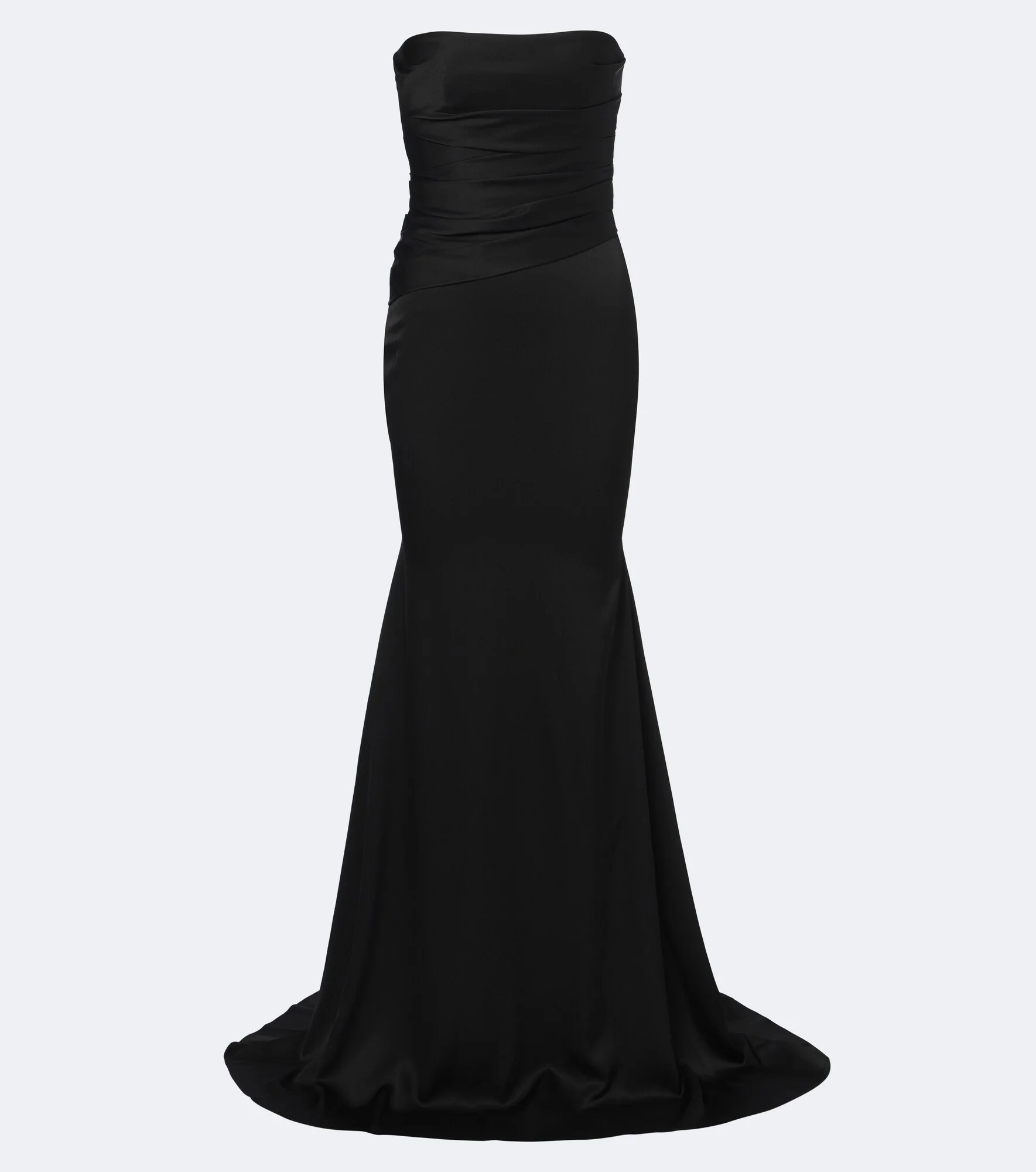 Draped strapless crêpe satin gown - 1