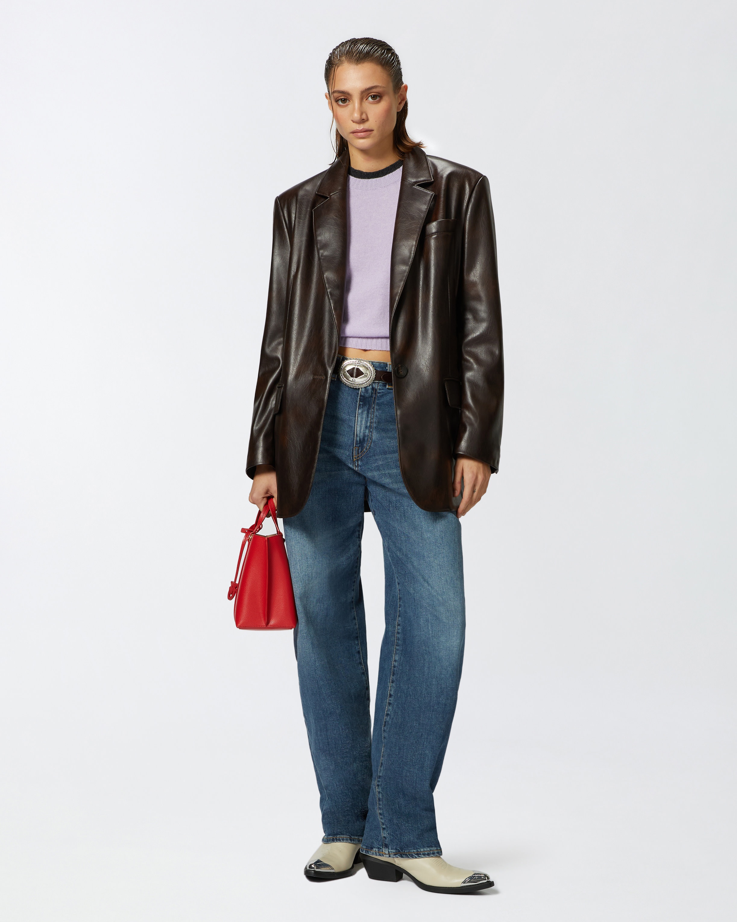 SHORT SWEATER WITH CONTRASTING EDGING - 3