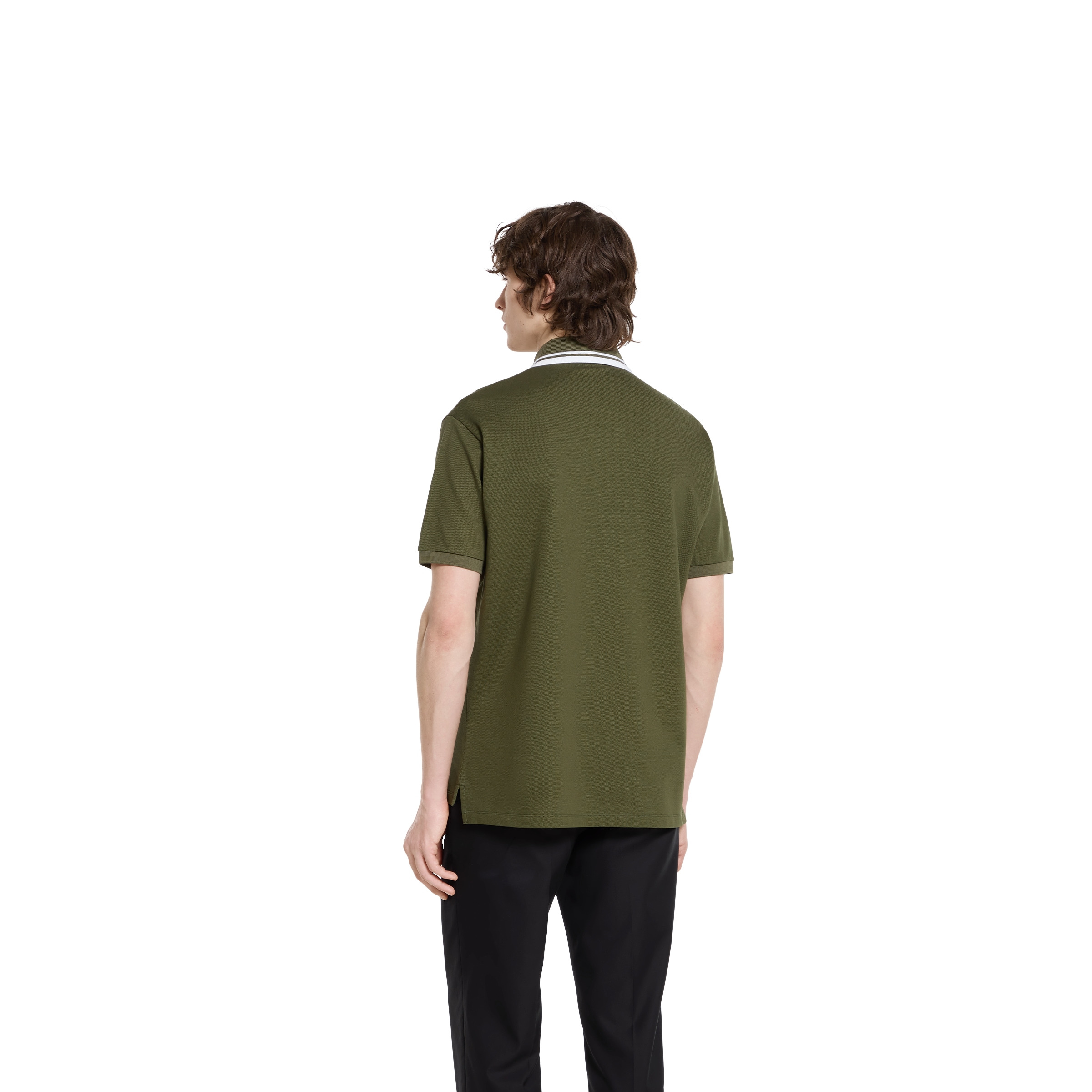 Cotton piquet polo shirt with embroidery - 4