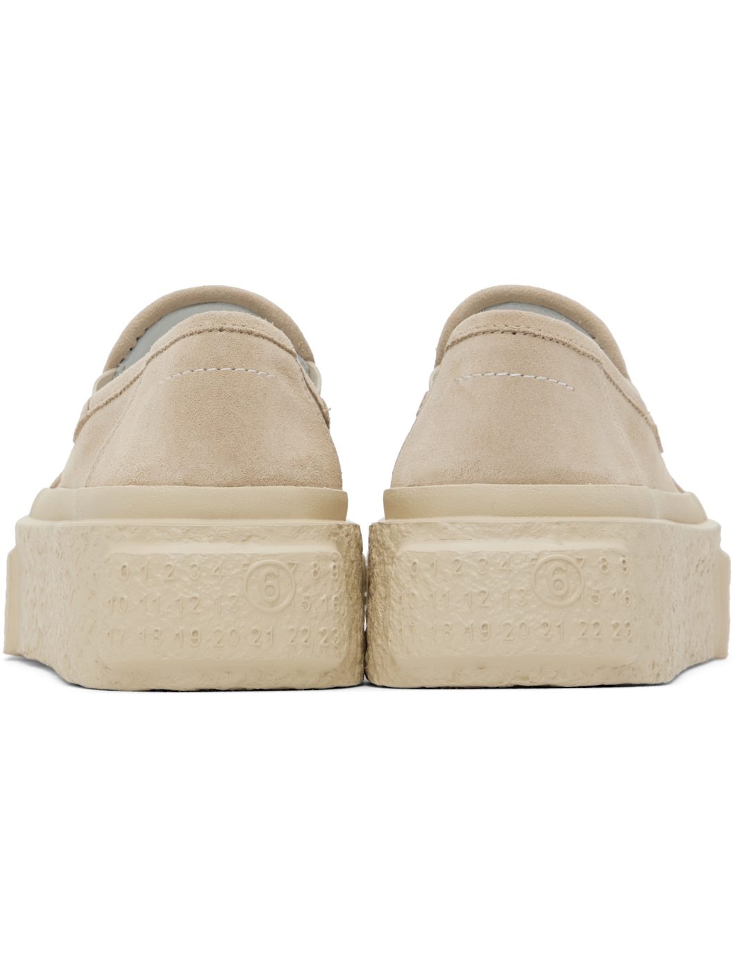 Beige Suede Platform Slip-On Sneakers - 2
