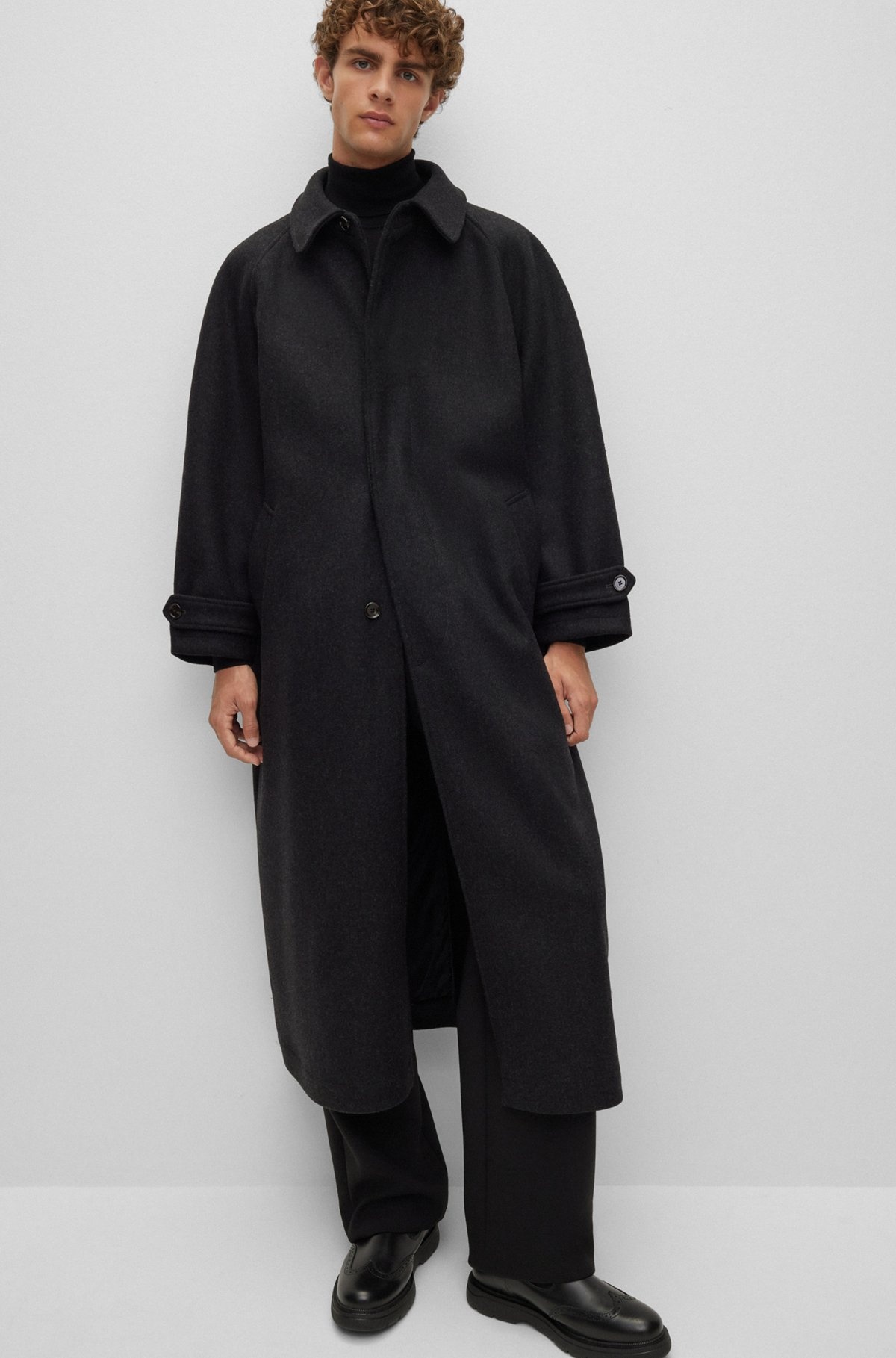 REGULAR-FIT COAT IN VIRGIN WOOL AND CASHMERE - 7