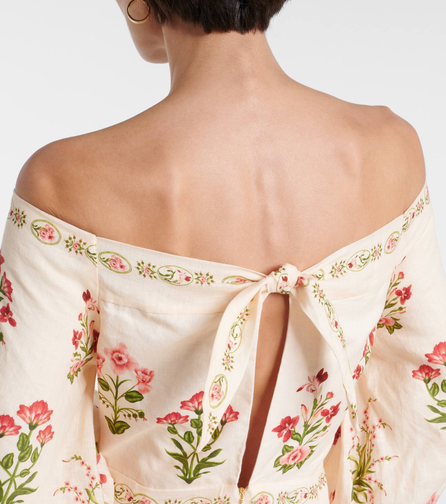 Senlis Canna off-shoulder linen maxi dress - 6