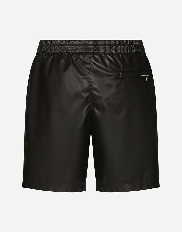 Mid-length swim trunks with branded band - 2