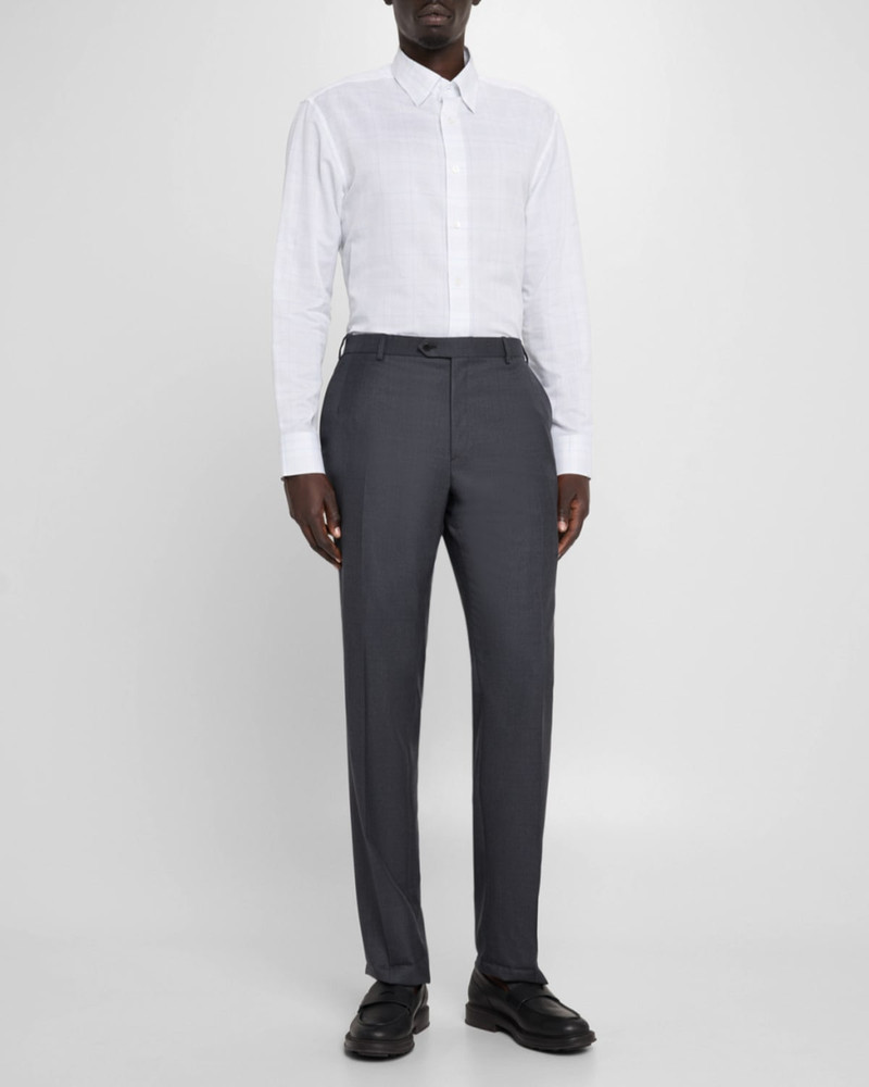 Brioni 남자의 면과 리넨 Plaid 스포츠 셔츠 outlook