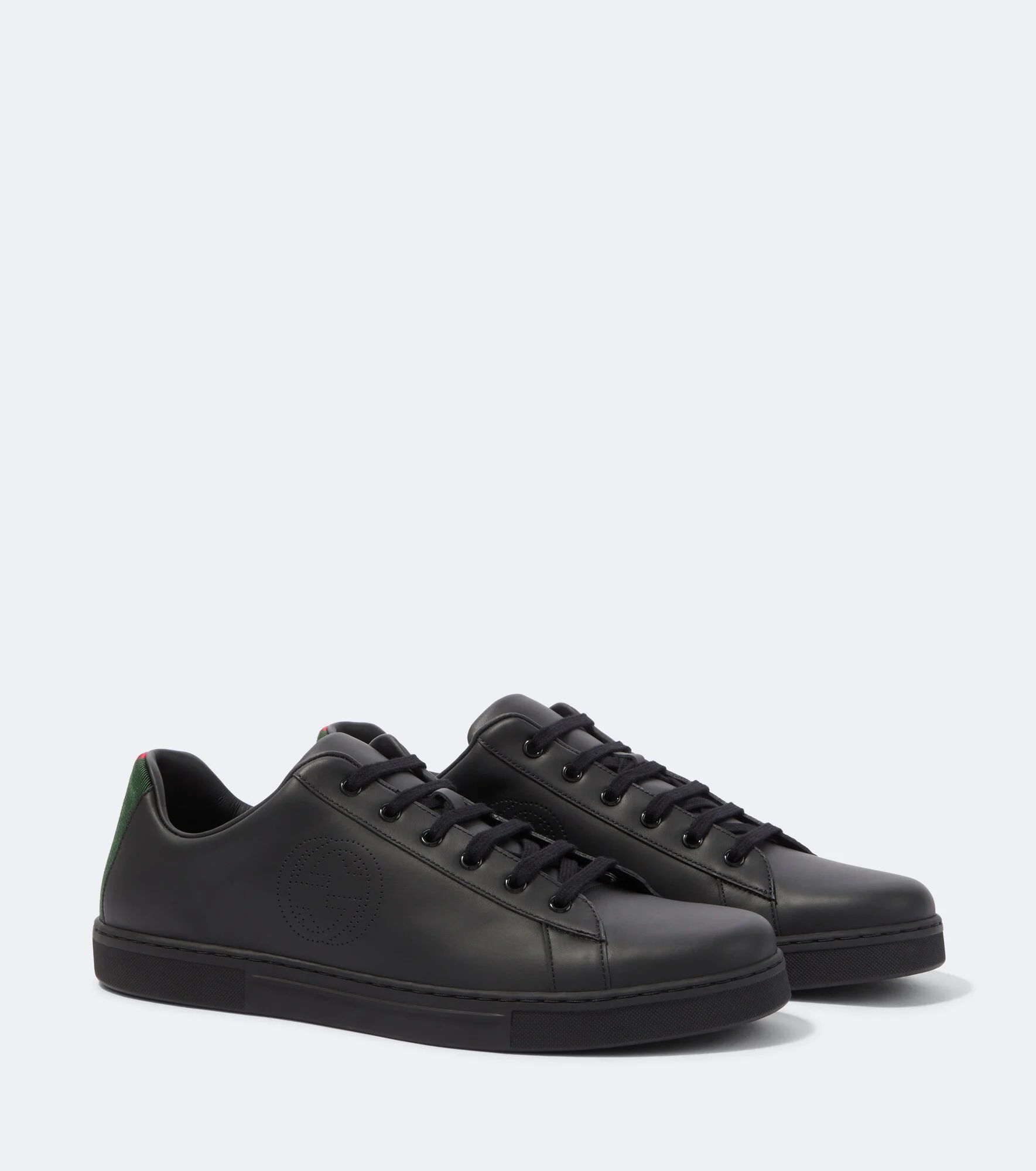 Ace Web Stripe leather sneakers - 1