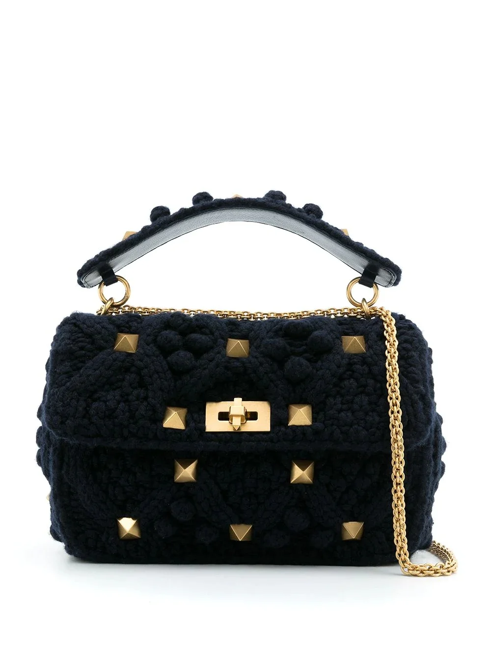 Rockstud knitted tote bag - 1