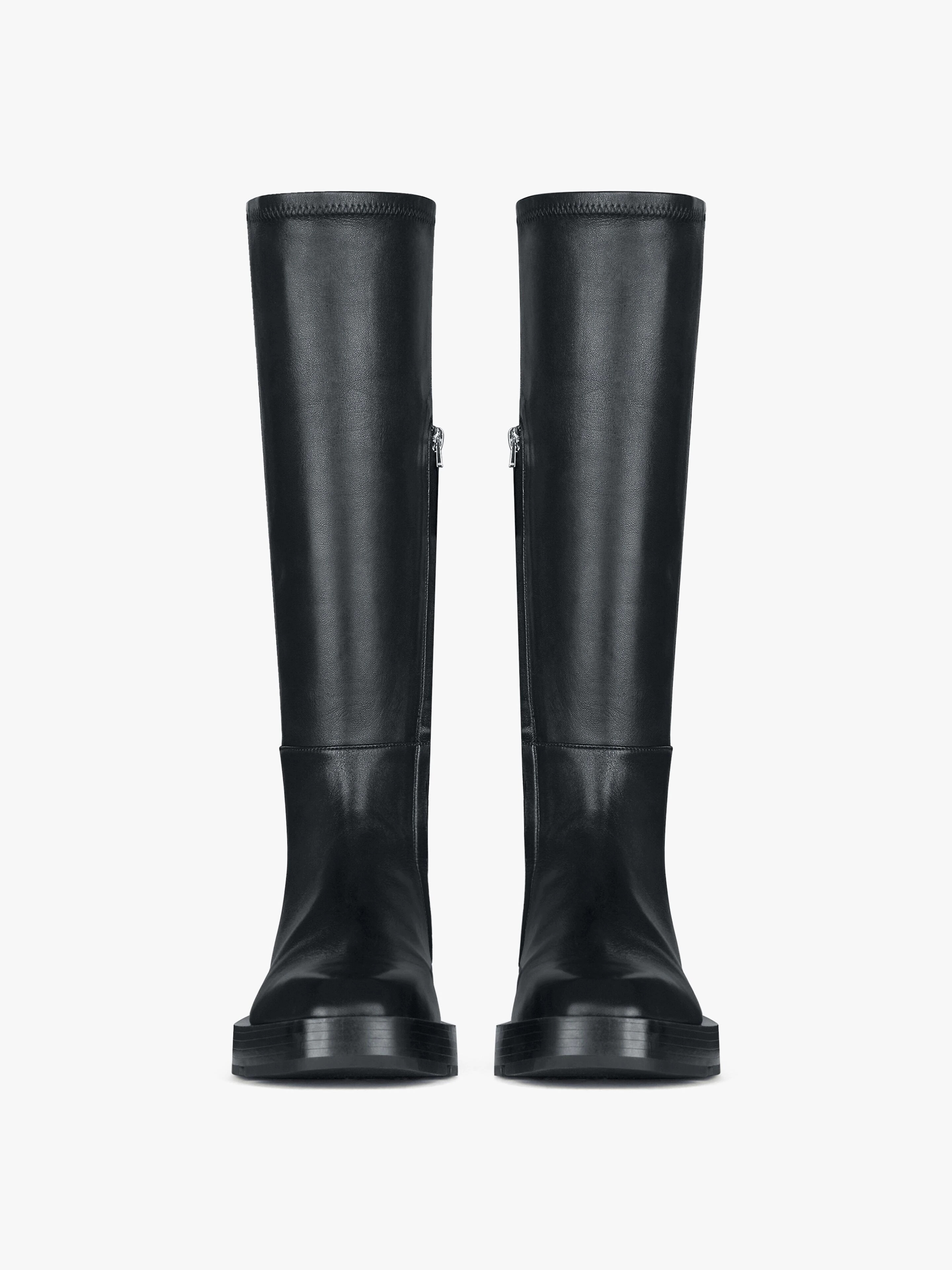 SQUARED BOOTS IN STRETCH LEATHER - 2