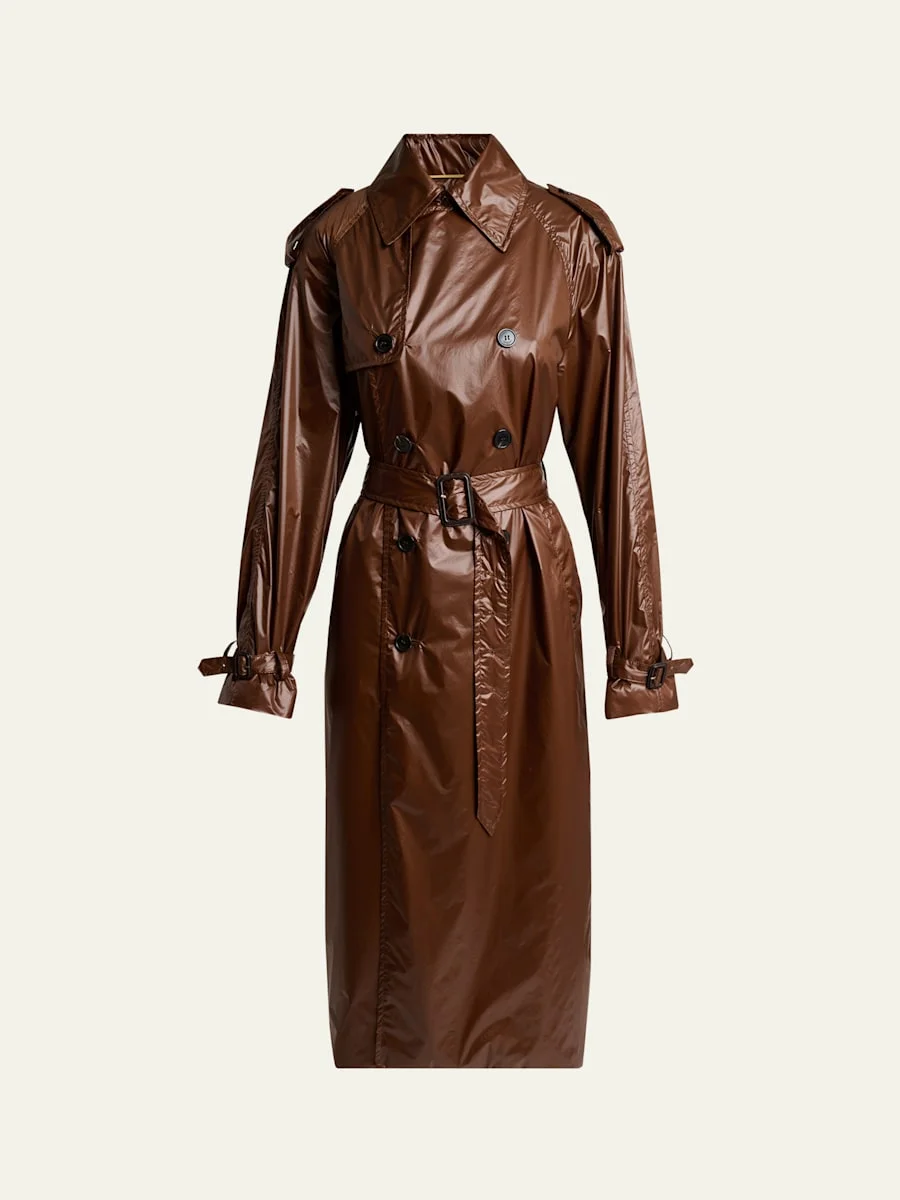 Weather-Repellant Double-Breasted Trench Coat - 1