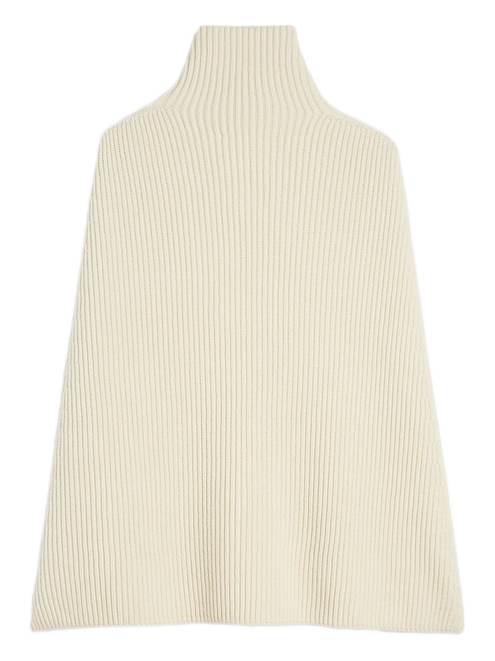 high-neck ribbed cape - 6