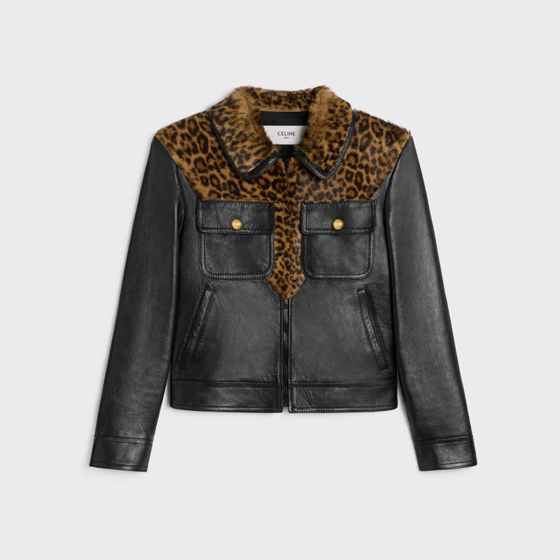 Straight fit blouson jacket in soft lambskin 1