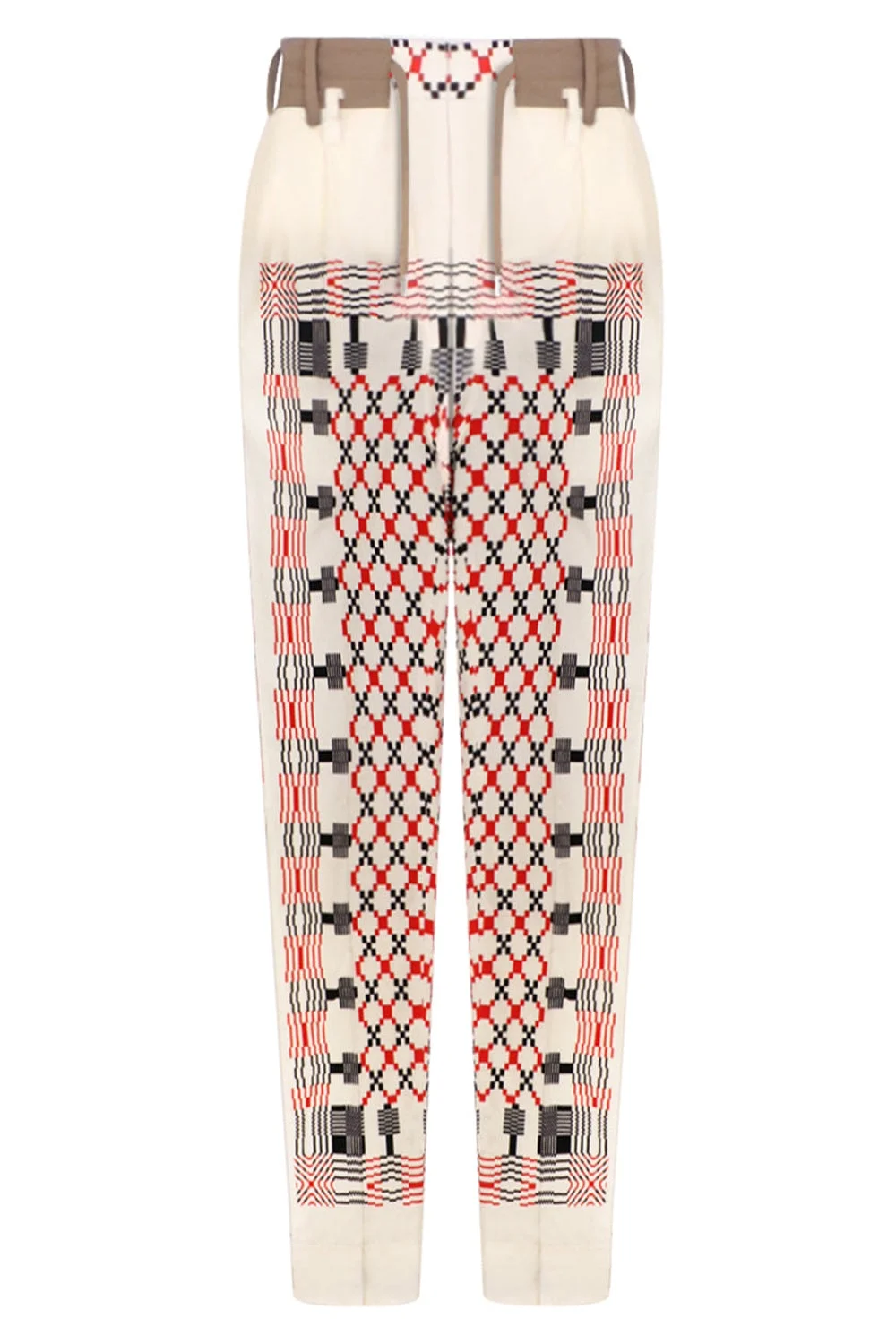 GEOMETRIC PRINT PANTS | ECRU - 1