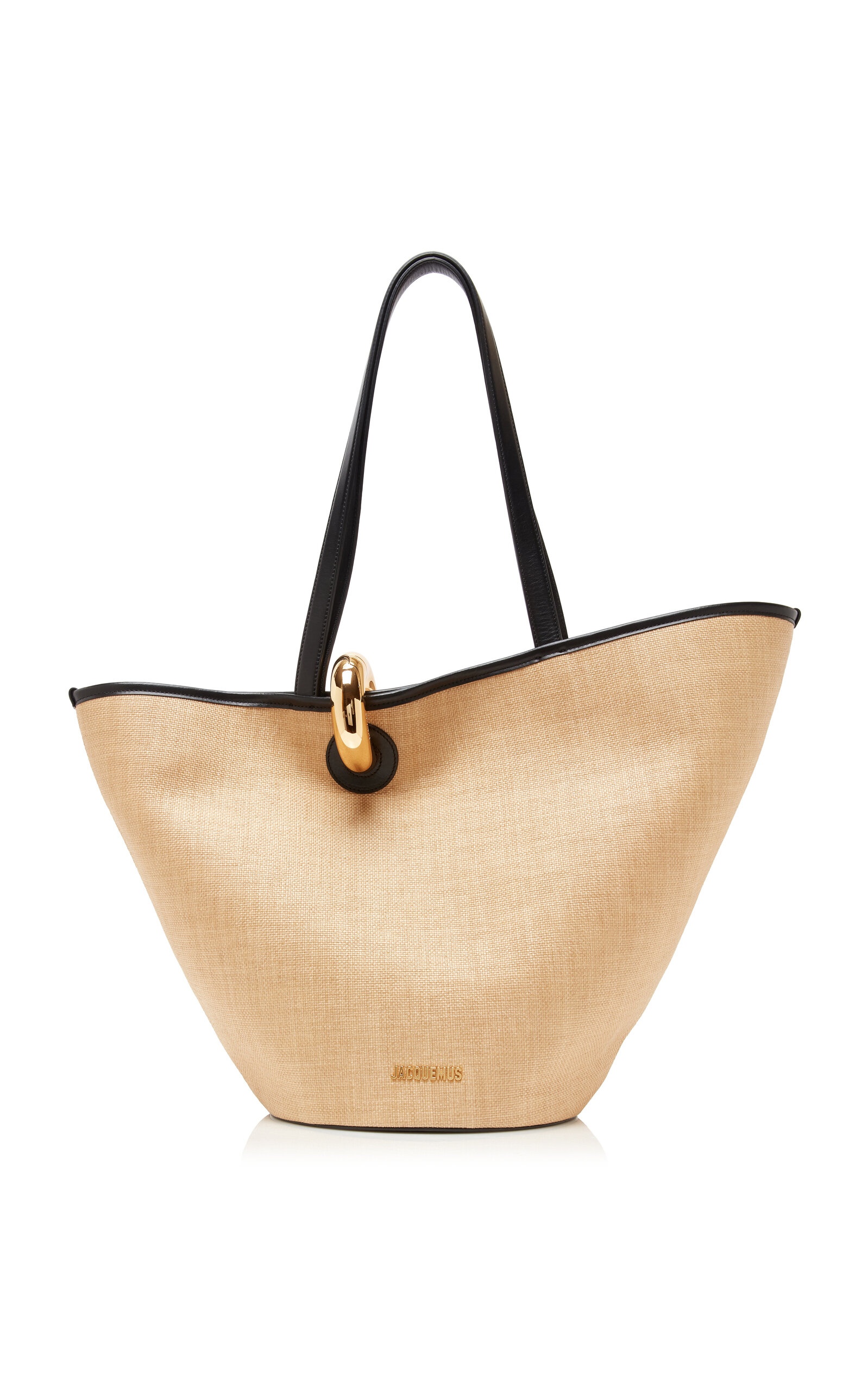 Leather-Trimmed Canvas Tote neutral - 1