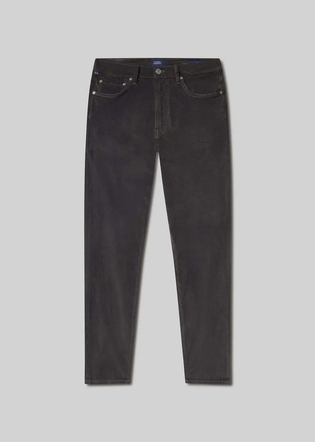 Elijah Straight Velvet In Slate Green - 1