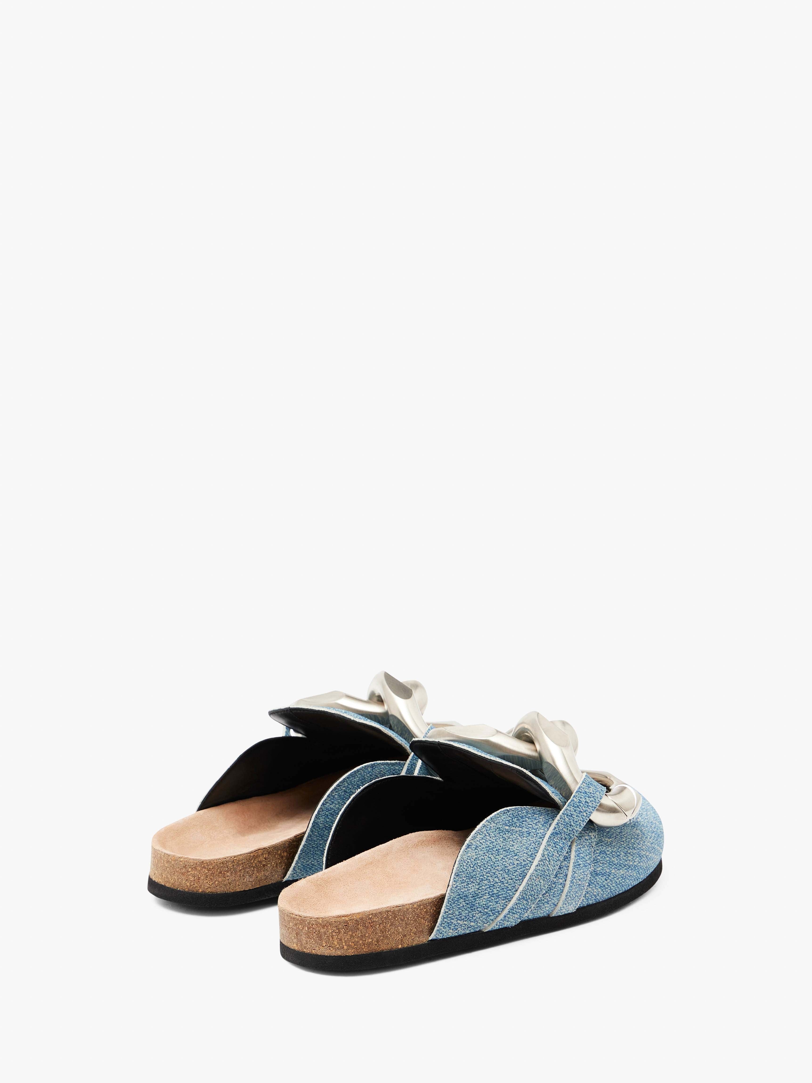 CHAIN LOAFER SUEDE MULES - 3