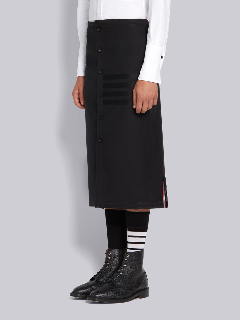 Thom Browne Black Plain Weave Suiting Cricket Seamed 4-Bar Low-rise Calf Length Skirt outlook