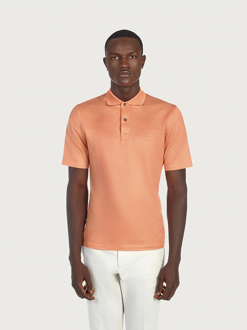 FERRAGAMO POLO WITH EMBROIDERED DETAILS outlook
