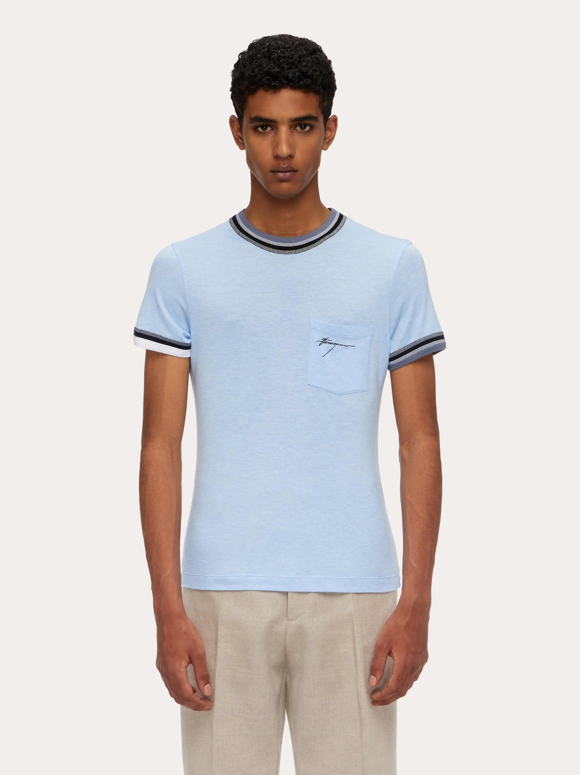 T-shirt with color block trims - 2