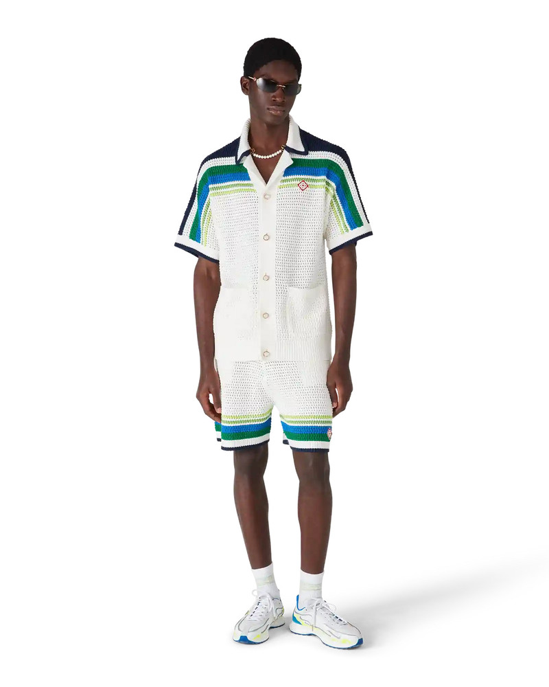 CASABLANCA Stripe Short Sleeve Knitted Shirt outlook