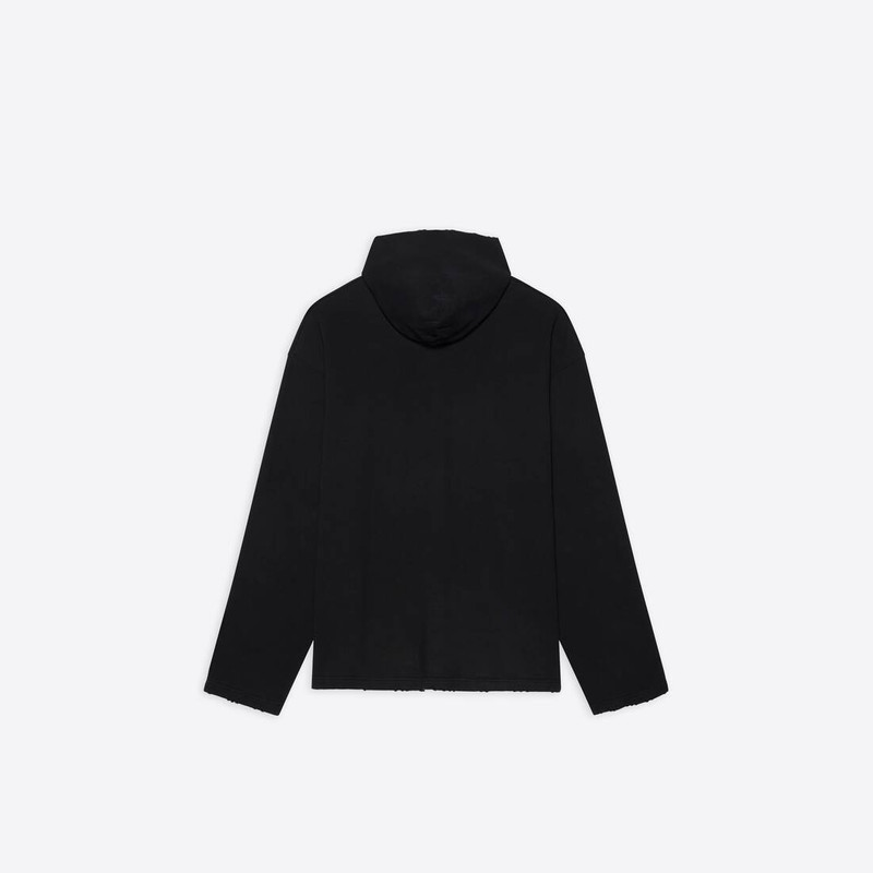 BALENCIAGA Free No Rib Hoodie in Black outlook