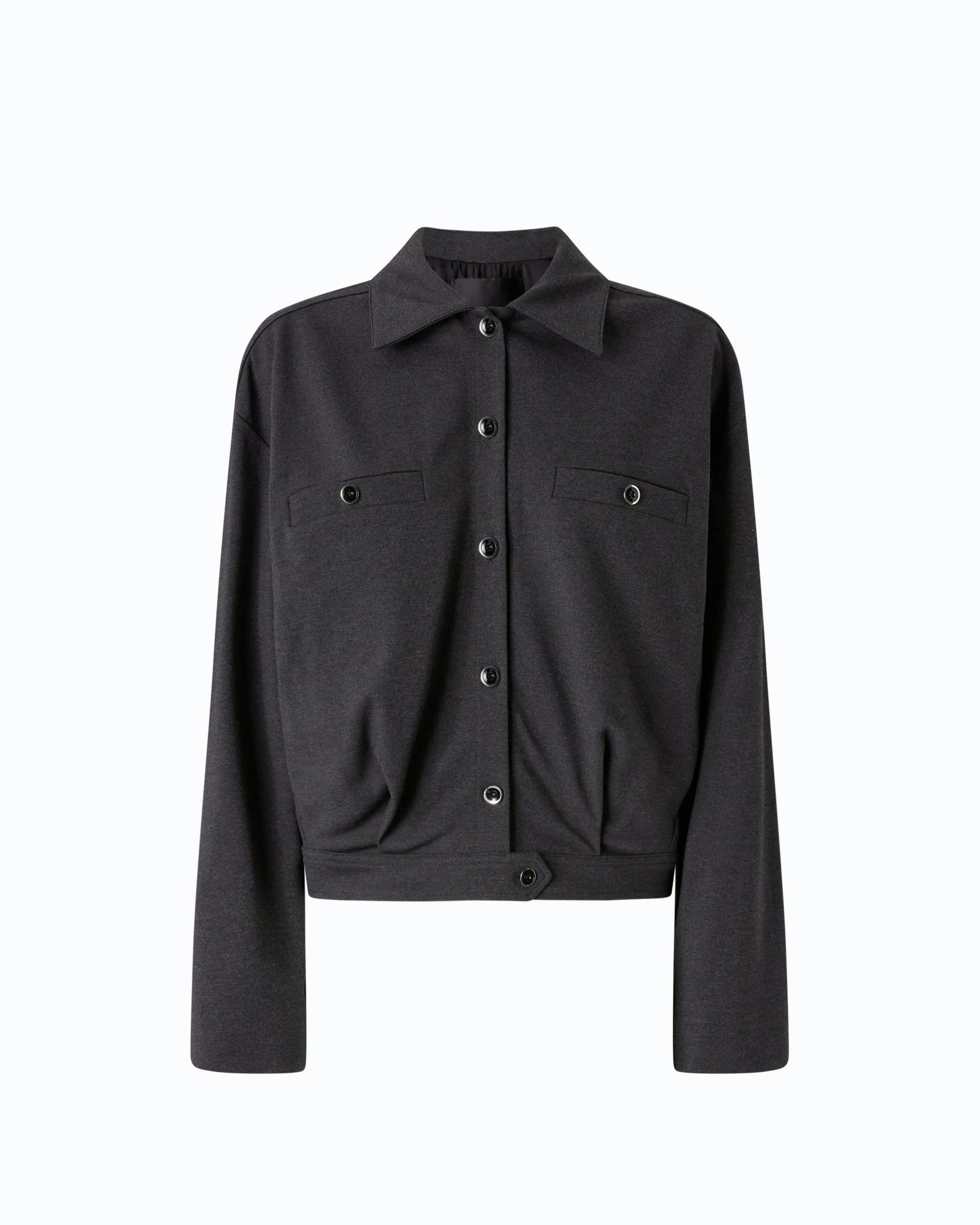 RELAXED-FIT OVERSHIRT IN FULL MILANO-KNIT FABRIC - 1