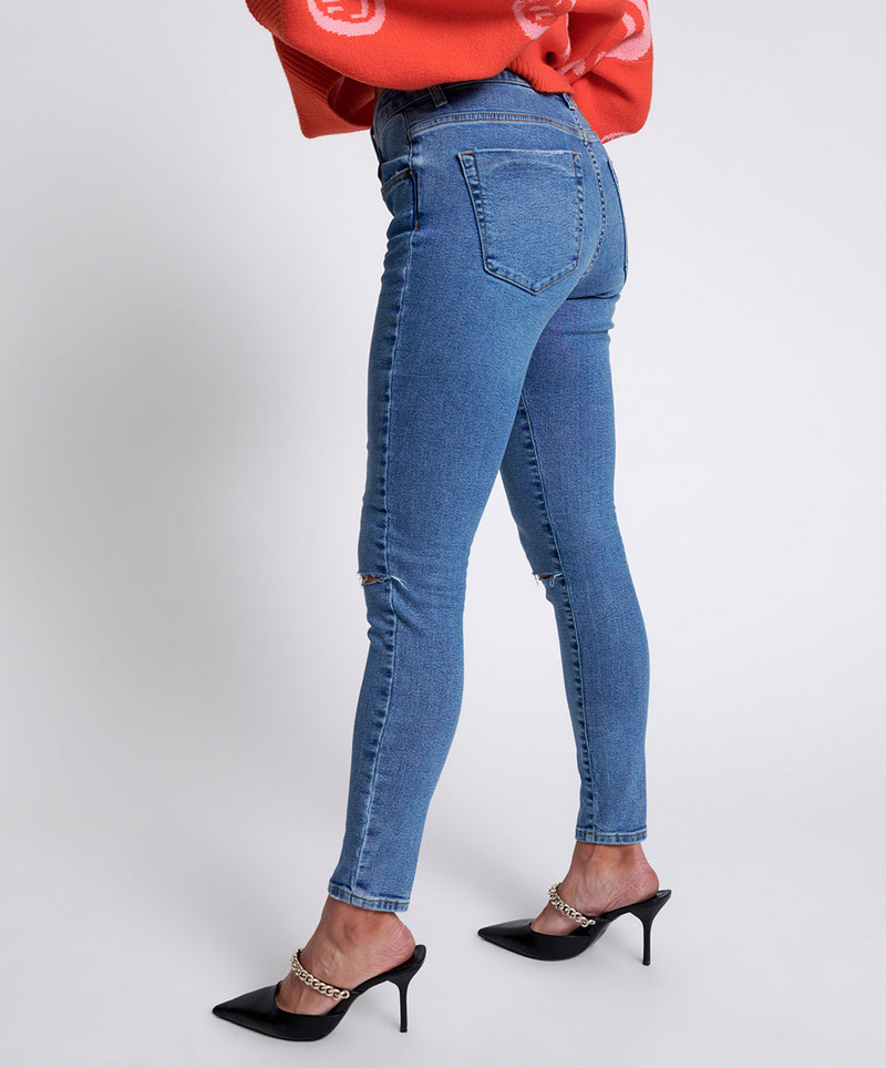 Freebirds Ii High Waist Stretch Skinny Denim Jeans - Pacifica 5
