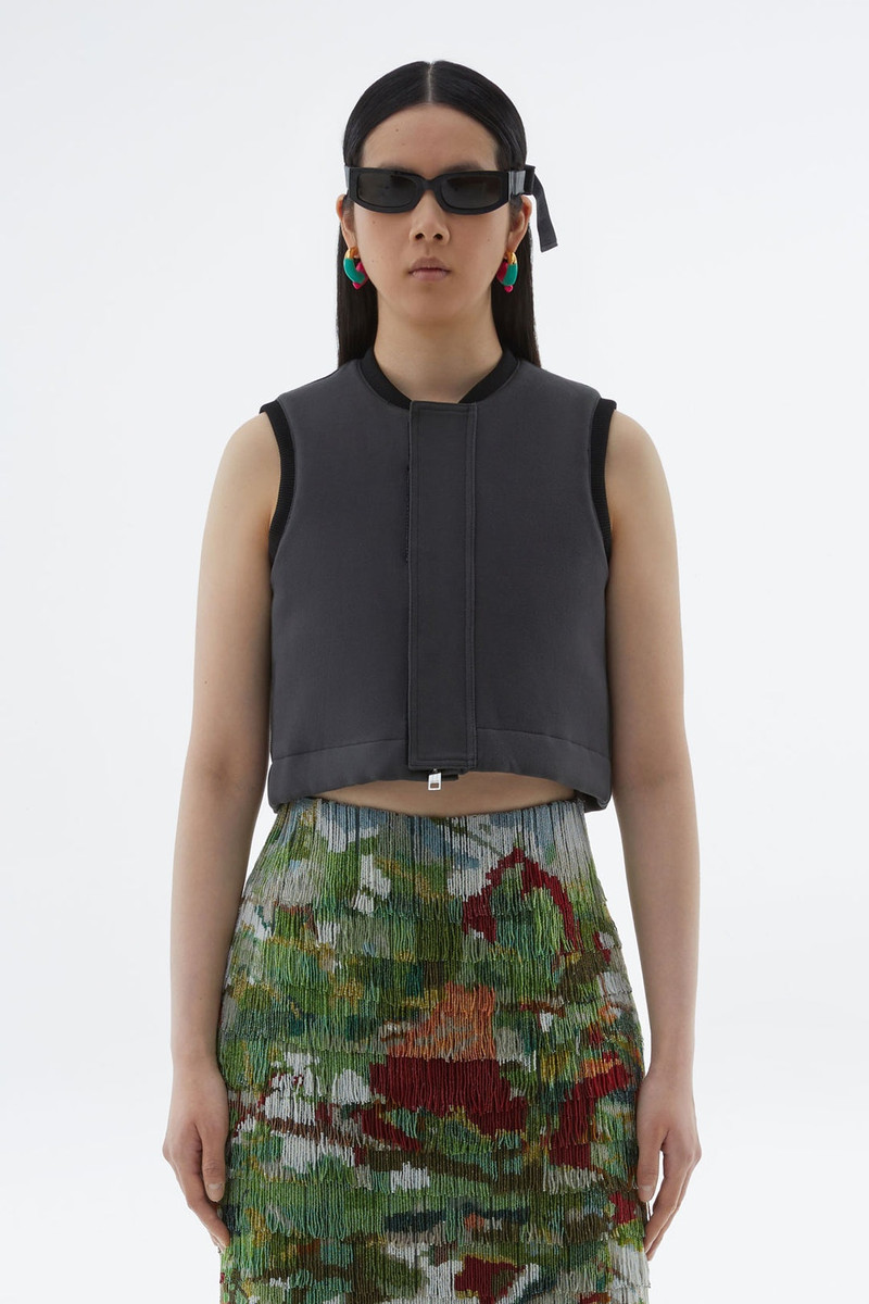 SUNNEI BELLIDENTRO CROPPED DENIM VEST outlook