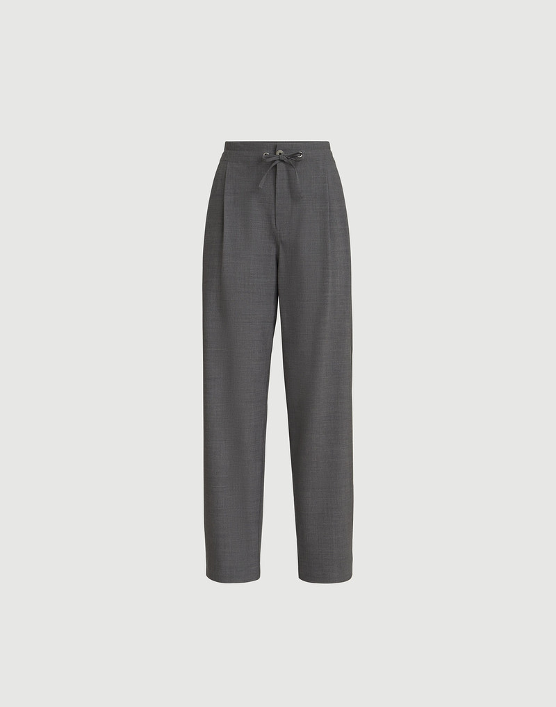 Tropical luxury wool tailored track trousers 1