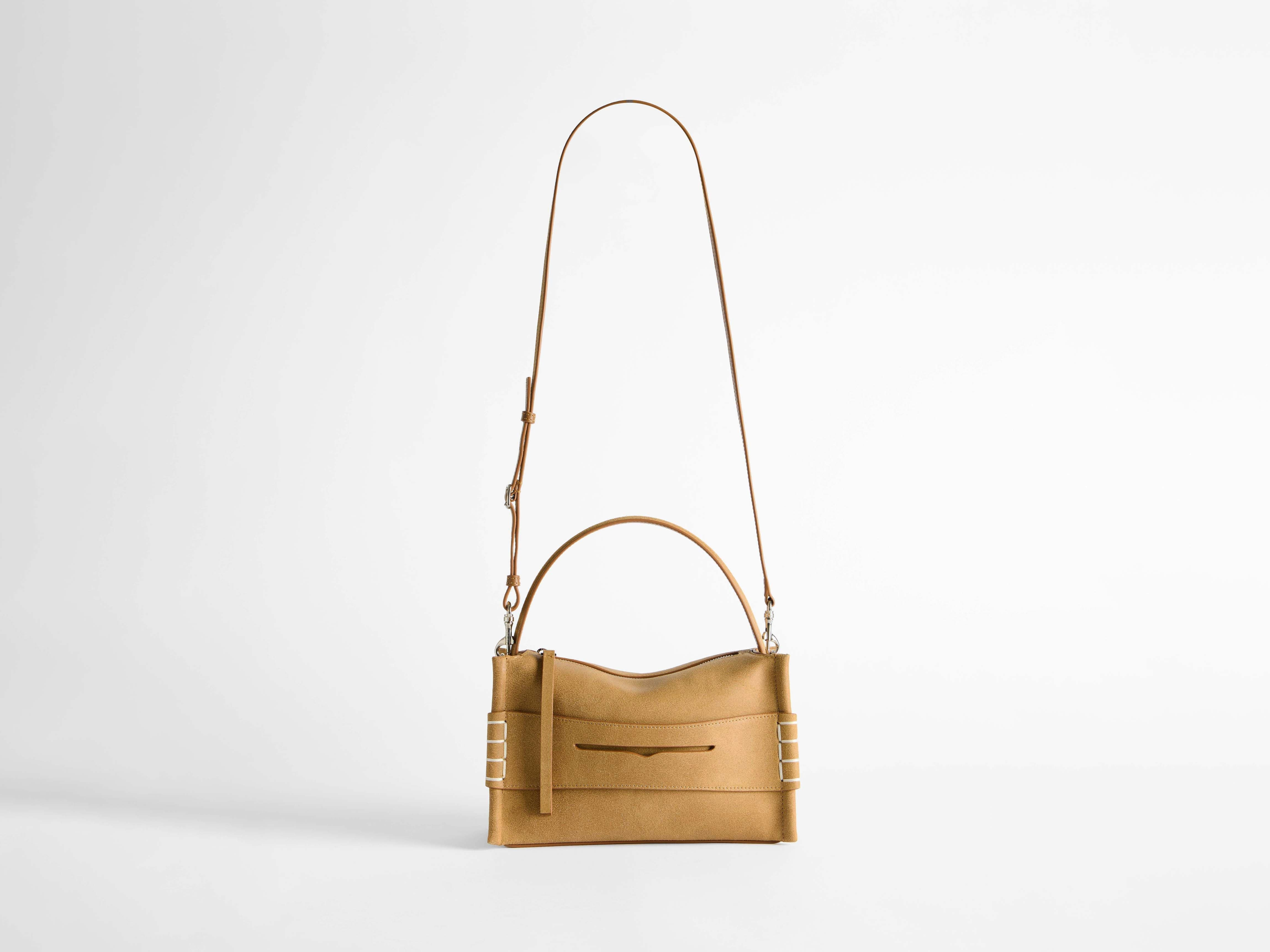 LOAFER BAG IN GOLD IN WAXED SUEDE - 7