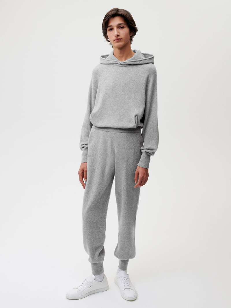 PANGAIA Mens Recycled Cashmere Track Pants - Pale Grey Melange outlook