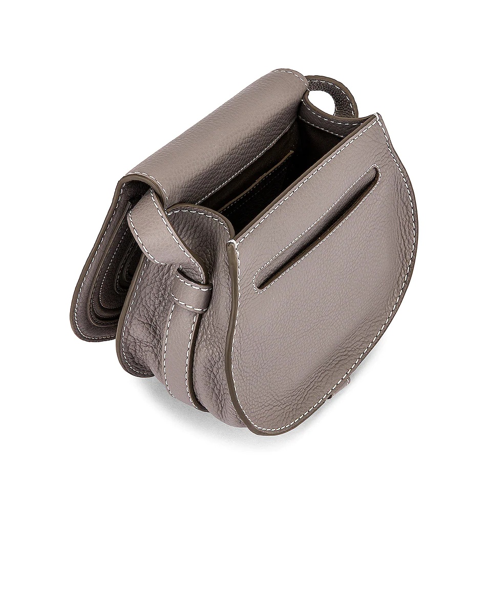 Small Marcie Grained Calfskin Saddle Bag - 5