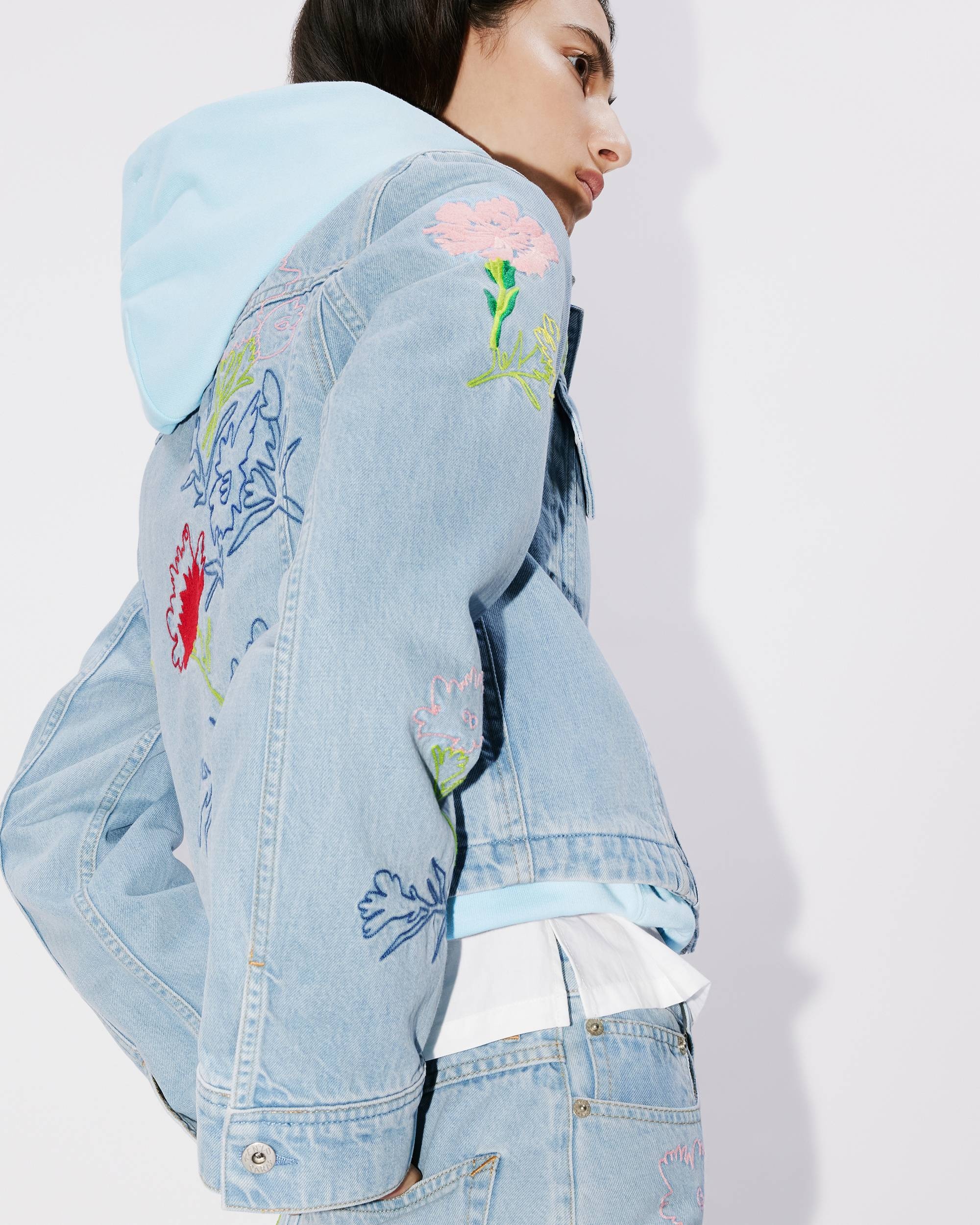 'KENZO Drawn Flowers' embroidered trucker jacket - 7