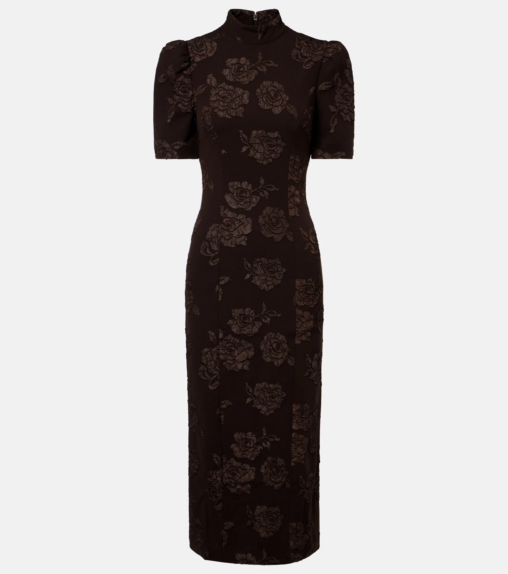 Floral jacquard midi dress - 1
